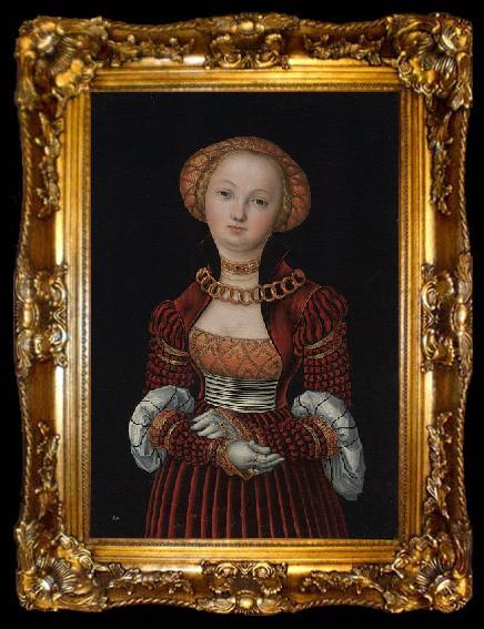 framed  Lucas Cranach Portrait of a Woman, ta009-2